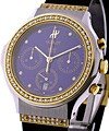 MDM Classic Chronograph Two Tone Diamond Bezel & Lugs - Dark Blue/Purple Dial