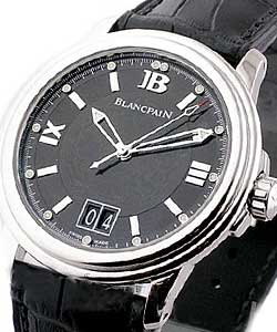Leman Ultra Slim Big Date 38mm Automatic in Steel on Black Crocodile Leather Strap with Black Dial