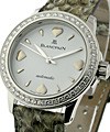 Lady's Leman Ultra Slim  Steel Case with White Heart Dial - Diamond Bezel 