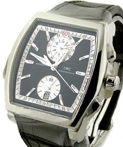 DaVinci - Chronograph in Steel on Black Crocodile Leather Strap with Black Dial