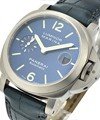 PAM 282 - Marina Automatic in Titanium on Blue Leather Strap with Blue Dial
