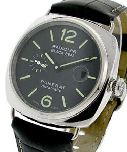 PAM 287 - Black Seal Radiomir 45mm Automatic in Steel on Black Alligator Leather Strap with Black Dial