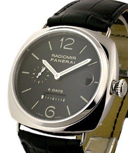 PAM 268 - 8 Day Radiomir in Steel on Black Crocodile Leather Strap with Black Dial