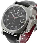 FER 017 - Ferrari GMT and ALARM - GrandTurismo in Steel on Black Leather Strap with Black Dial