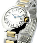 Ballon Bleu Small Size in 2 Tone on 2 Tone Bracelet with Silver Dial