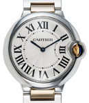 Ballon Bleu 36mm in Steel on Steel and Yellow Gold Bracelet with White Roman dial