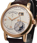Grand Lange 1 - LUNA MUNDI Mechanical in Rose Gold On Brown Crocodile Strap with Silver Dial - only 101pc made