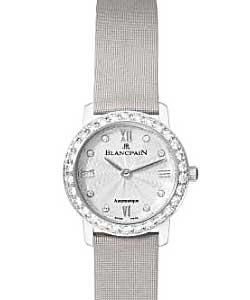 Ladybird 21.5mm Automatic in White Gold with Diamonds Bezel on Gray Satin Strap with Gray Dial