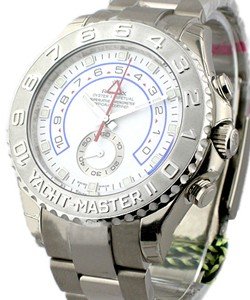 White Gold Yacht-Master II - Silver Hands on Oyster Bracelet with White Dial