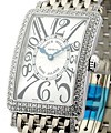 Lady's Long Island with Diamond Case White Gold on Bracelet with Silver Dial