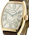 Men's 7850 Large Size -  Crazy Hours Rose Gold with Silver Dial on Brown Strap