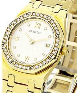 Lady's Yellow Gold Royal Oak Yellow Gold on Bracelet with Silver Dial 