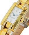 Ideal - Ladies with Diamond Lugs  Yellow Gold on Strap with White Dial 