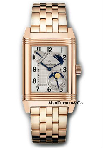 Reverso Grande Sun Moon in Rose Gold on Rose Gold Bracelet with Silver Dial