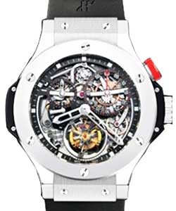 Bigger Bang Tourbillon in Platinum on Black Rubber Strap with Skeleton Dial - Limited Edition of 18 pcs