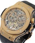 Bigger Bang 44mm Tourbillon in Rose Gold on Black Rubber Strap with Skeleton Dial