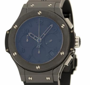 Big Bang in Ceramic on Black Rubber Strap with Black Dial