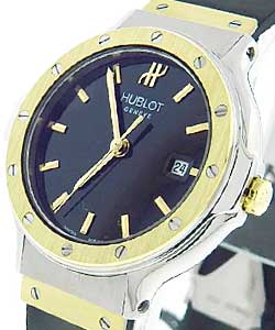 Classic 28mm Quartz in 2-Tone on Black Rubber Strap with Black Stick Dial