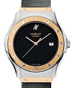 Classic 41mm Quartz in 2-Tone on Black Rubber Strap with Black Dial