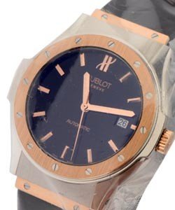 Classic 41mm Automatic in  2-Tone on Black Rubber Strap with Black Stick Dial