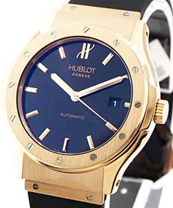 Classic 41mm Automatic in Rose Gold on Black Rubber Strap with Black Stick Dial