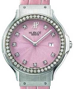 Classic 36mm in Steel with Diamond Bezel on Pink Crocodile Leather Strap with Pink Diamond Dial