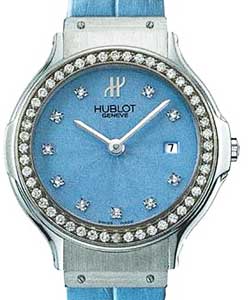 Classic 36mm in Steel with Diamond Bezel on Blue Crocodile Leather Strap with Blue Diamond Dial