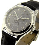 Annual Calendar Ref 5056P with Moonphase in Platinum on Black Leather Strap with Dark Grey Dial - Discontinued
