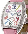 Color Dreams - Lady's Large Size White Gold on Strap  with Diamond Case
