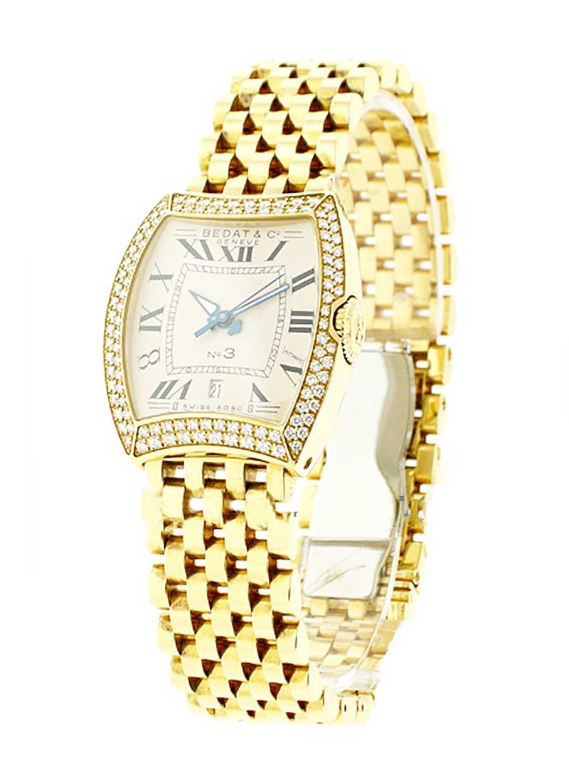 Bedat No. 3 in Yellow Gold with 2 Row Diamond Bezel