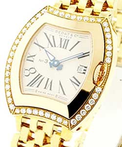 Lady's No. 3 in Yellow Gold with Diamond Bezel on Yellow Gold Bracelet with Silver Dial