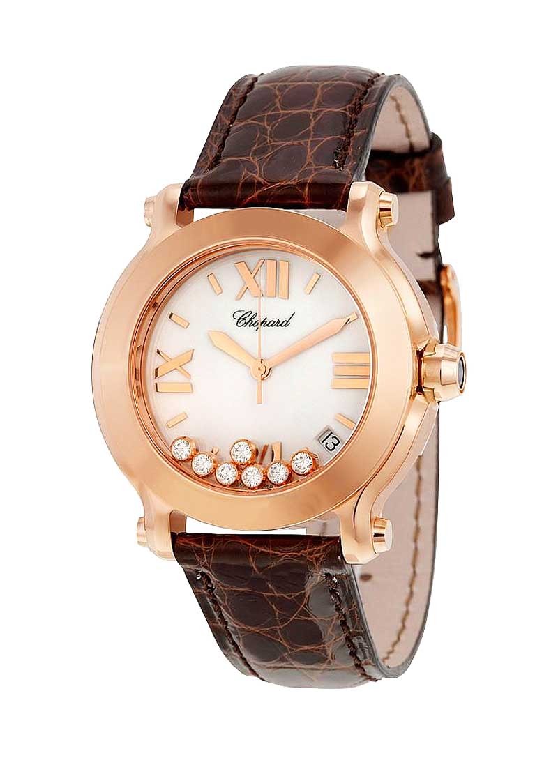 Chopard Happy Sport Round Mid Size in Rose Gold