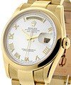 Day-Date - 36mm - Yellow Gold - Domed Bezel On Oyster Steel Bracelet with White Roman Dial