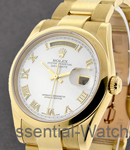 Day-Date - 36mm - Yellow Gold - Domed Bezel On Oyster Steel Bracelet with White Roman Dial