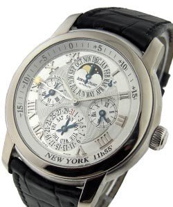 Jules Audemars Equation of Time in White Gold - New York Edition On Black Alligator Leather Strap with White Roman Dial