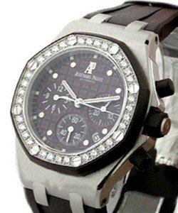 Royal Oak Offshore Chronograph in Steel on Rubber Strap with Dark Plum Dial