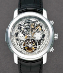 Jules Audemars  Tourbillon in Platinum on Black Leather Strap with Skeletal Dial