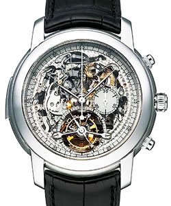 Jules Audemars  Tourbillon in Platinum on Black Leather Strap with Skeletal Dial