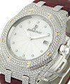 Lady's White Gold Royal Oak - Diamond Case White Gold on Strap with MOP Dial
