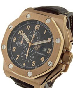 Royal Oak Offshore Chronograph Arnold's All-Stars in Rose Gold on Brown Alligator Leather Strap with Brown Dial