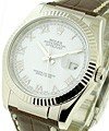 Datejust in White Gold with Fluted Bezel  - Circa 2004 on Strap with White Roman Dial