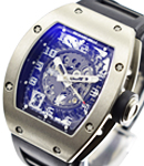 Richard Mille 010 in Titanium on Black Strap with Skeleton Dial