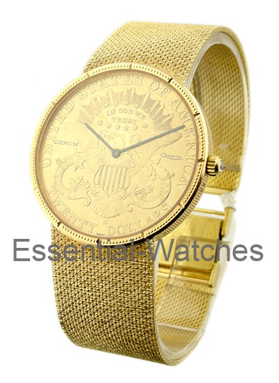 20 Gold Coin Watch Yellow Gold with Mesh Bracelet