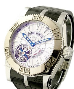 Easy Diver - Tourbillon - White Gold Bezel  Steel on Rubber Strap with  Silver Dial