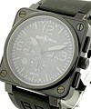 BR 01-94 Phantom Chrtonograph in PVD Steel on Black Rubber Strap with Black Dial