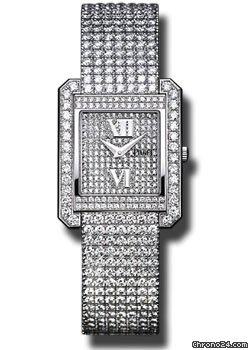 Limelight Protocole in White Gold with Diamond Bezel on White Gold Pave Diamond Bracelet with Pave Diamond Dial