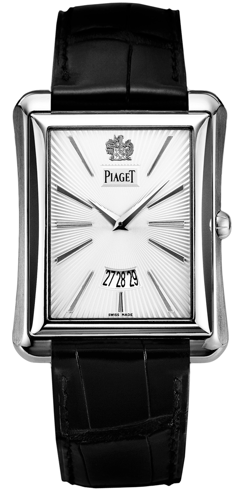 Black Tie Emperador in White Gold on Black Crocodile Leather Strap with Silver Stick Dial