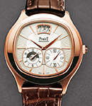 Black Tie Emperador Cushion in Rose Gold on Brown Leather Strap with Silver Dial