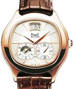 Black Tie Emperador Cushion in Rose Gold on Brown Leather Strap with Silver Dial 