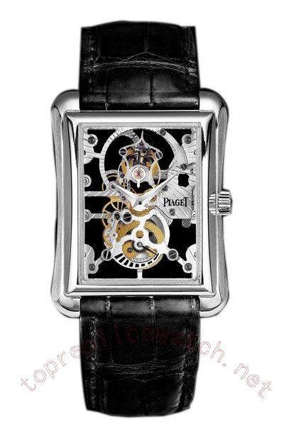 Black Tie Emperador Tourbillon in White Gold on Black Crocodile Leather Strap with Skeleton